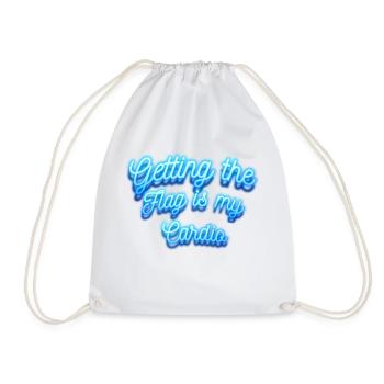 Laser Tag - Getting the Flag Is My Cardio - Drawstring Bag - white - Front