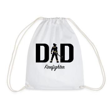 Dad firefighter - Drawstring Bag - white - Front