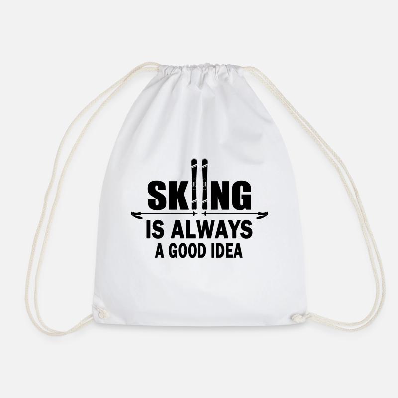Skifahren ist immer eine gute Idee - Turnbeutel - Weiß