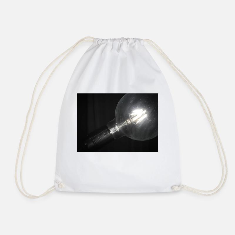 Glowing vintage light bulb - Drawstring Bag - white