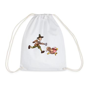 Pèlerin chassant la Turquie - Sac de sport léger - blanc - Devant