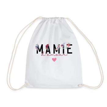 Mamie d’amour fleurs- idée cadeau mamie - Sac de sport léger - blanc - Devant