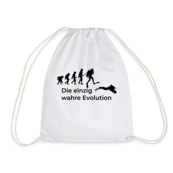 Die einzig wahre Evolution vom Affe zum Taucher - Turnbeutel - Weiß - Vorne