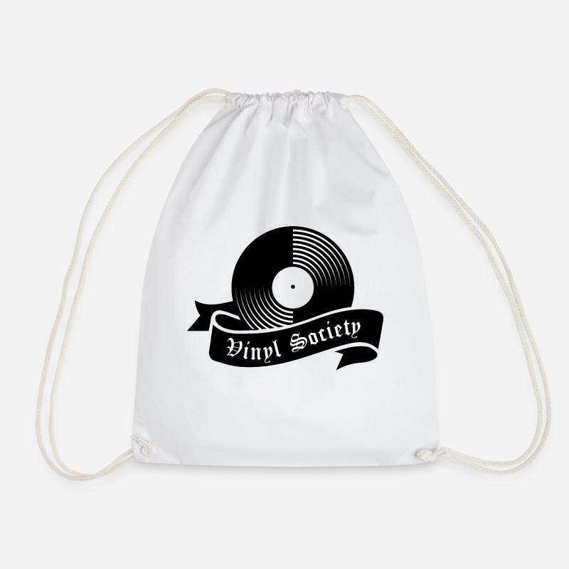 Vinyl Society - Drawstring Bag - white