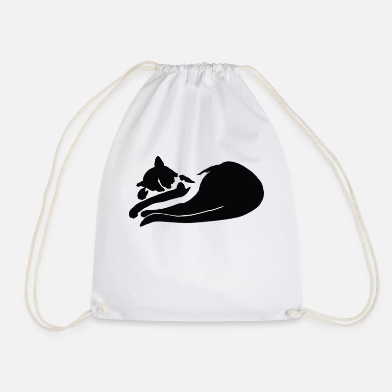 Schlafende Katze - Turnbeutel - Weiß
