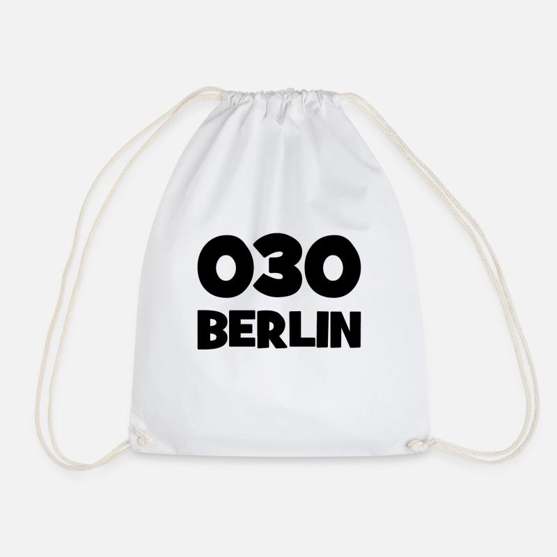 030 - Null Drei Null - Berlin - Vorwahl - Telefon - Turnbeutel - Weiß