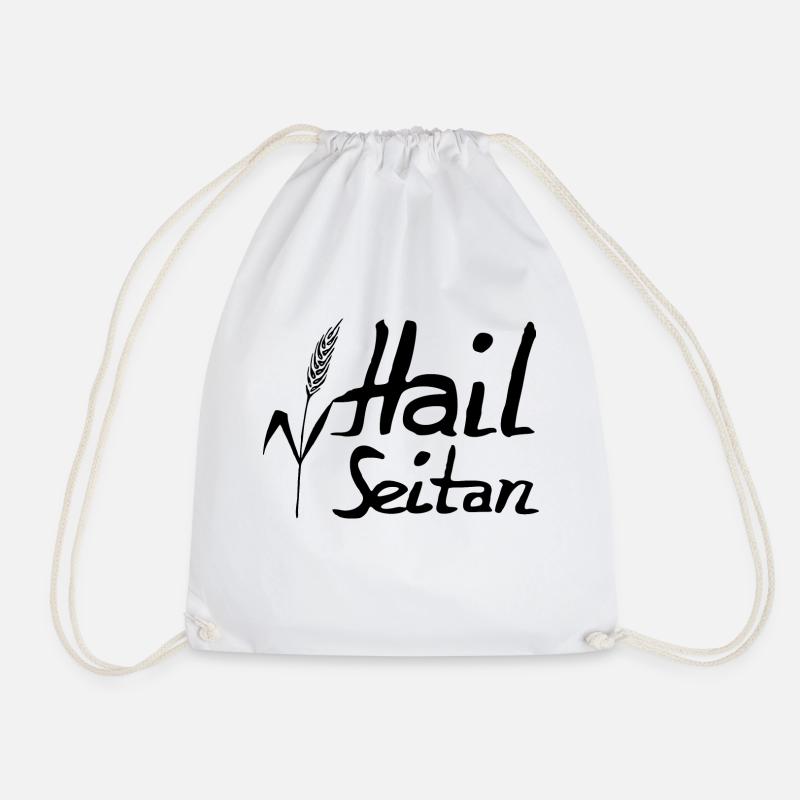 Hail Seitan - Drawstring Bag - white