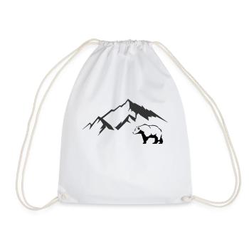 Bear Mountains - Drawstring Bag - white - Front