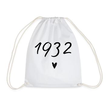 1932 Heart Birthday - Drawstring Bag - white - Front