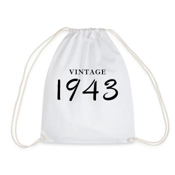 Vintage 1943 - Anniversary Gift Idea - Drawstring Bag - white - Front