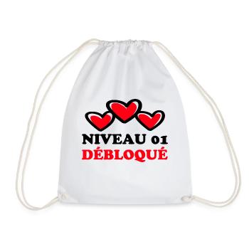 Cotton Wedding, 1 Year Anniversary Gift from Mariag - Drawstring Bag - white - Front