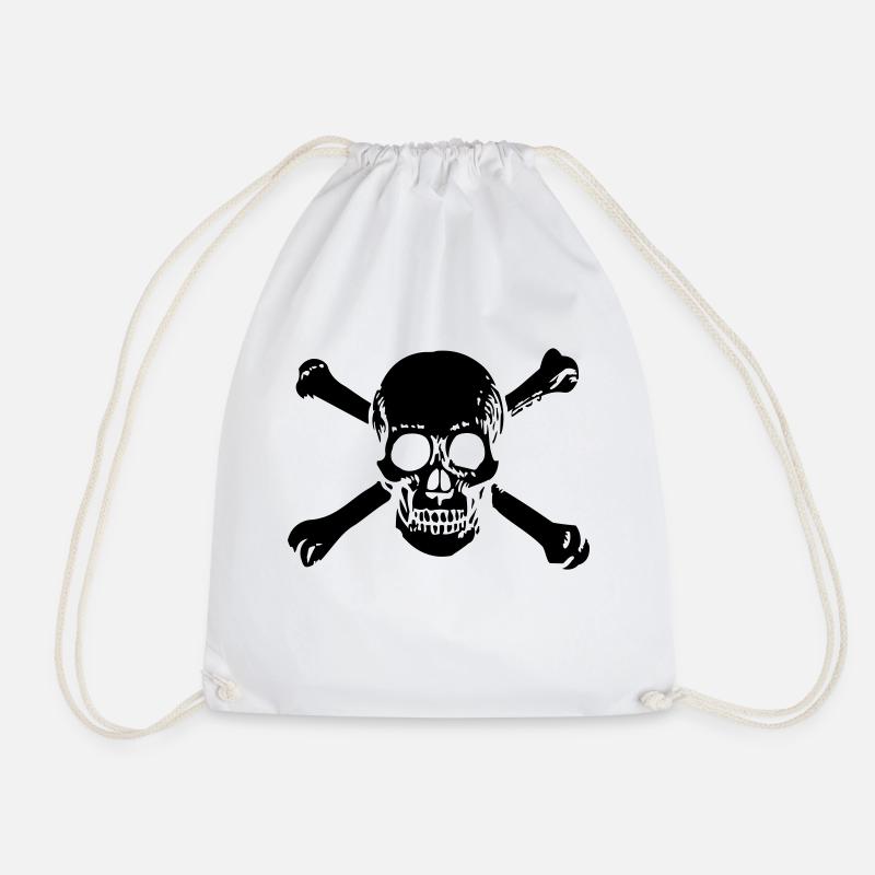 OLD SCHOOL SKULL 1C - Turnbeutel - Weiß