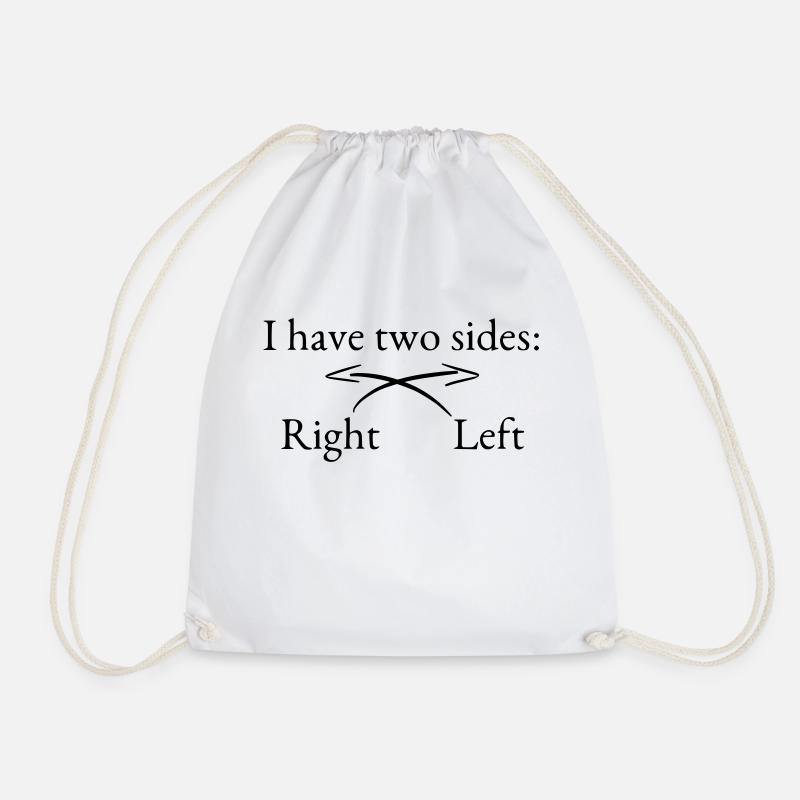 I have two sides - Drawstring Bag - white