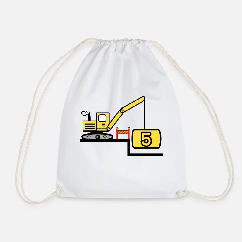 Bagger - Turnbeutel - Weiß