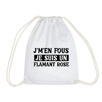 Ist mir egal, ich bin ein rosa Flamingo, Humor - Turnbeutel - Weiß - Vorne
