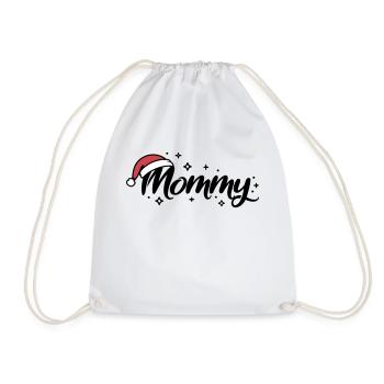 Weihnachtsmütze Mommy Mama - Turnbeutel - Weiß - Vorne