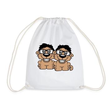 2 chiens nerds lunettes à monture de corne geeks bretelles intelligentes - Sac de sport léger - blanc - Devant