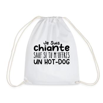 Frau, die es liebt: Hot Dog. Lustiger Design-Humor - Turnbeutel - Weiß - Vorne