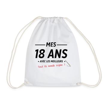 18th Birthday Boy Girl 18 Year Old 2007 Funny - Drawstring Bag - white - Front