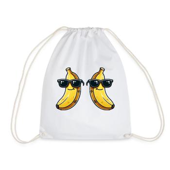 banane sonnenbrille comic 2 - Turnbeutel - Weiß - Vorne