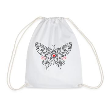 Butterfly with an eye - Drawstring Bag - white - Front