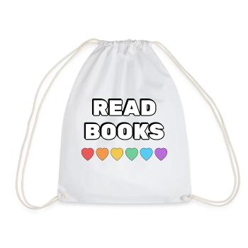 Lire des livres Rainbow Hearts - Sac de sport léger - blanc - Devant