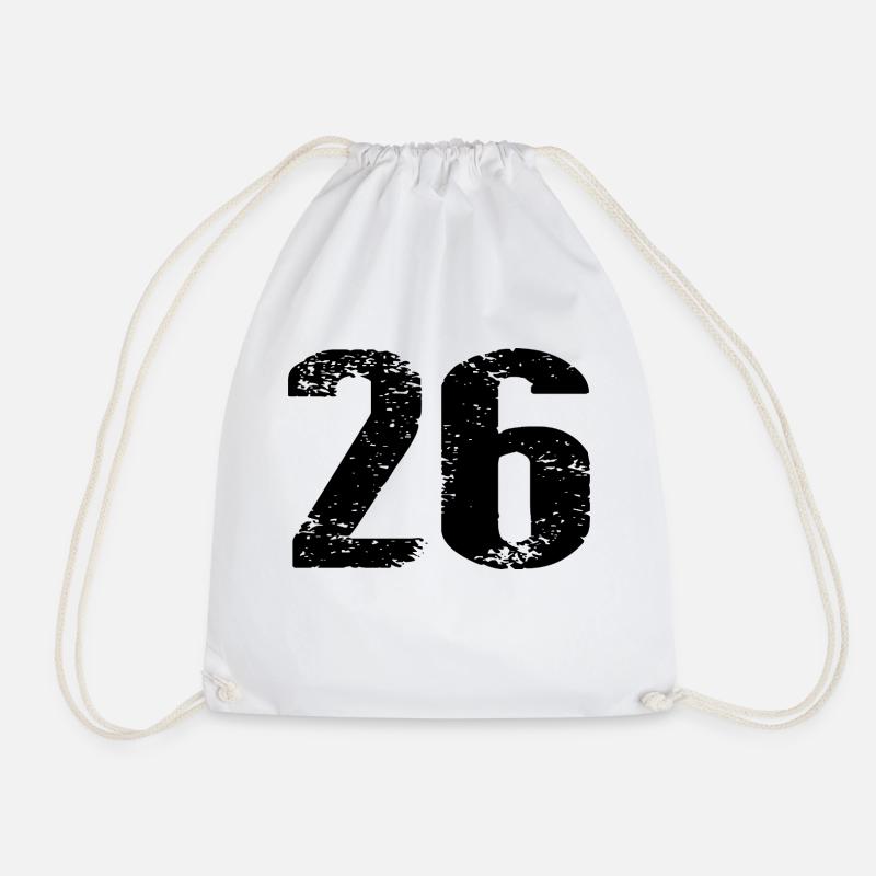 26 Number Jersey - Drawstring Bag - white