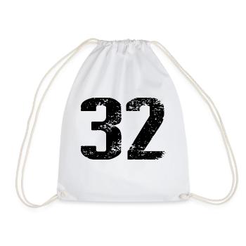 32 Number Leotard - Drawstring Bag - white - Front