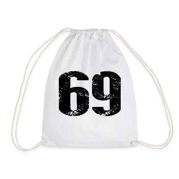 69 Number Leotard - Drawstring Bag - white - Front