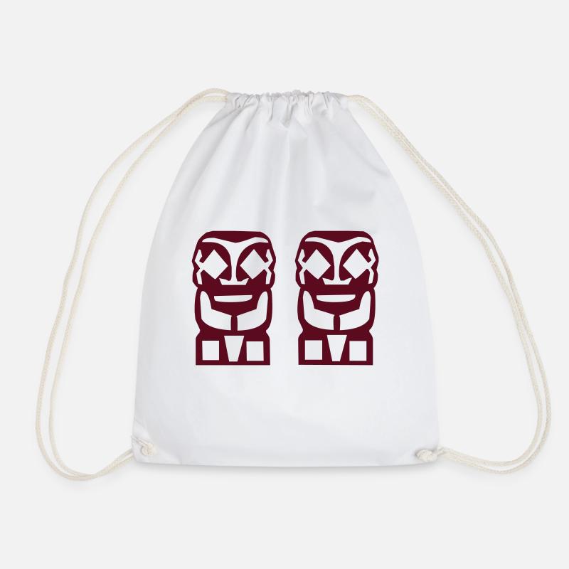 Tahiti tiki - Drawstring Bag - white