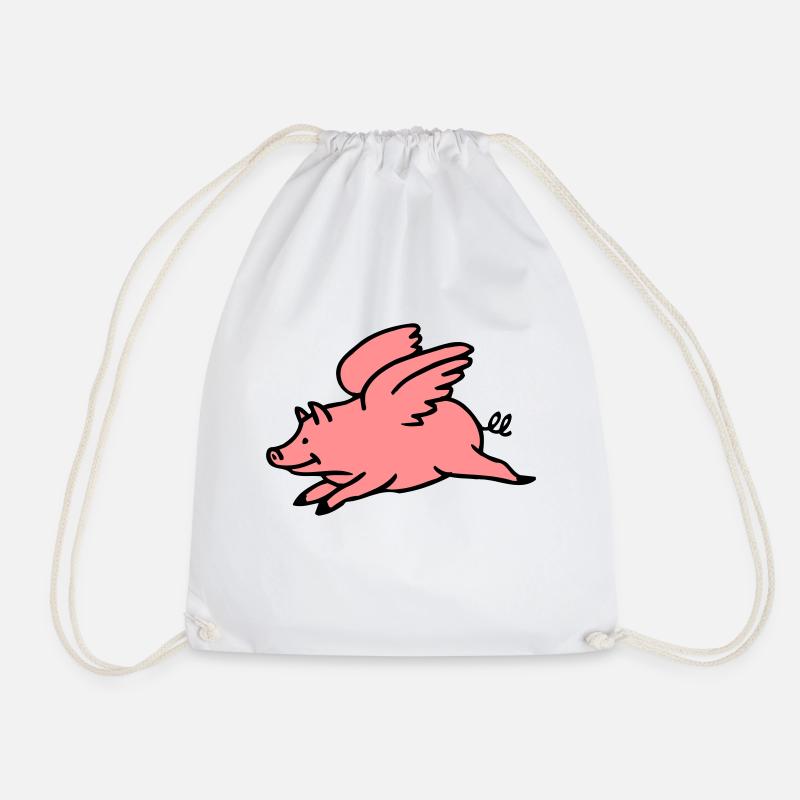 Fliegendes Schwein - Turnbeutel - Weiß