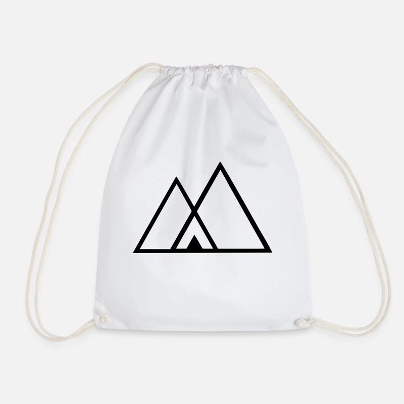 Mountains - Cool minimalist mountains design - Drawstring Bag - white