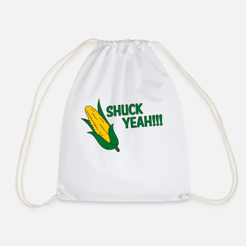 Farmer / Farmer / Farmer: Shuck Yeah !!! - Drawstring Bag - white