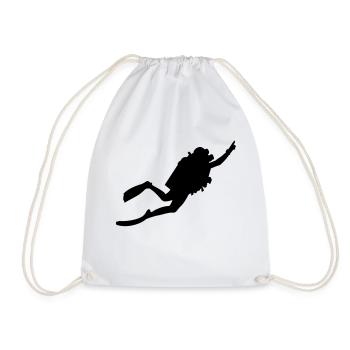diver - Drawstring Bag - white - Front
