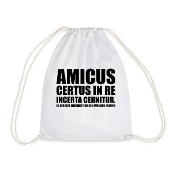 Amicus Certus In Re Incerta Cernitur In - Turnbeutel - Weiß - Vorne
