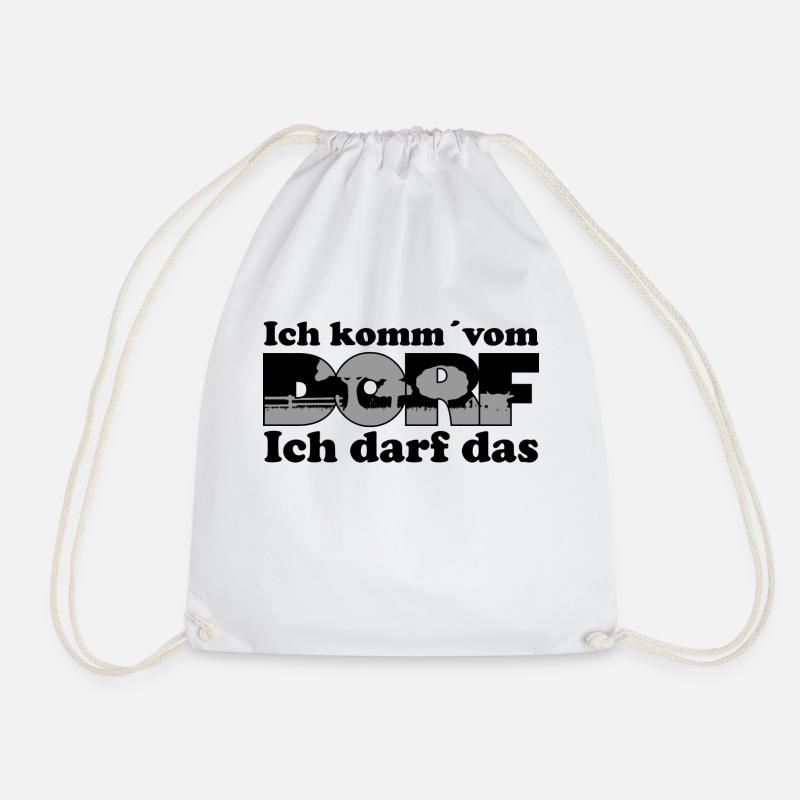 Ich komm vom Dorf - Turnbeutel - Weiß