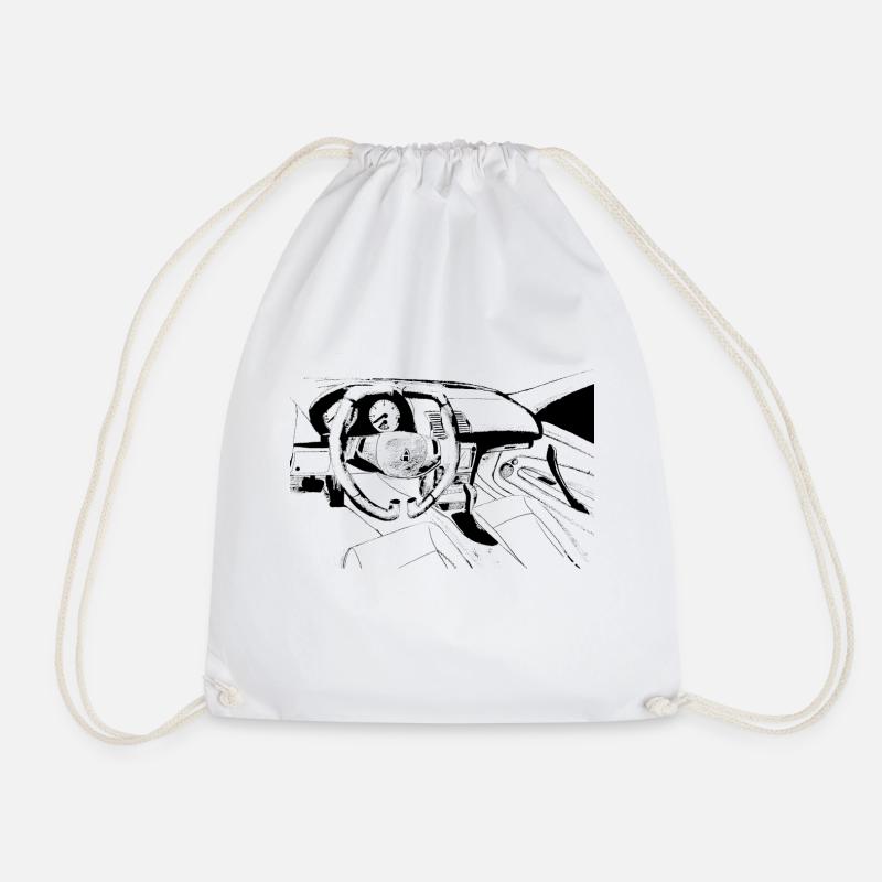 fantasy car inside - Drawstring Bag - white
