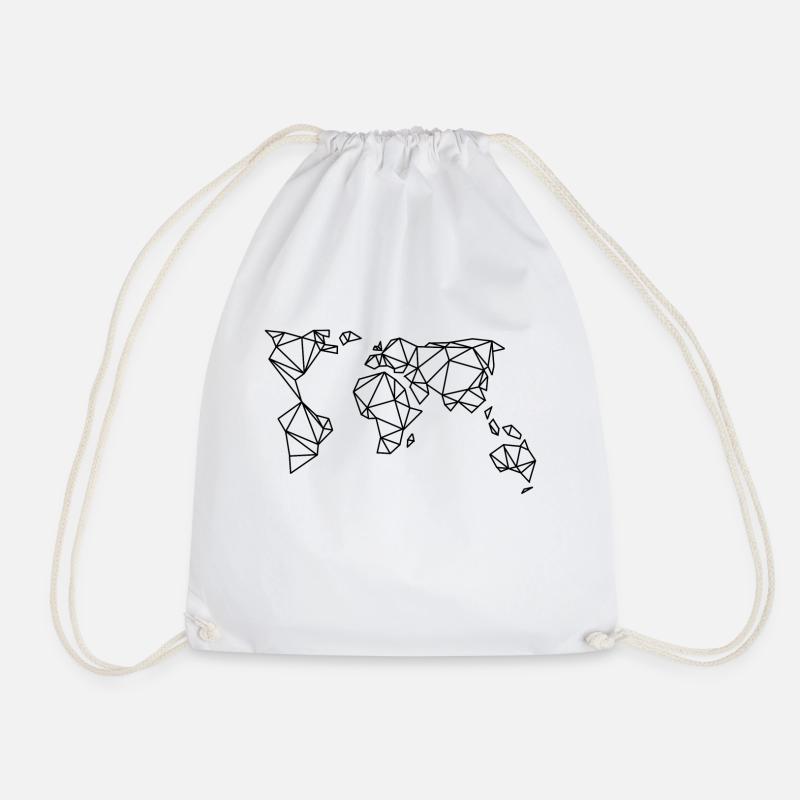 map of the world - Drawstring Bag - white