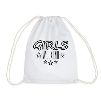 design stars weekend weekend girls trip vacation - Drawstring Bag - white - Front