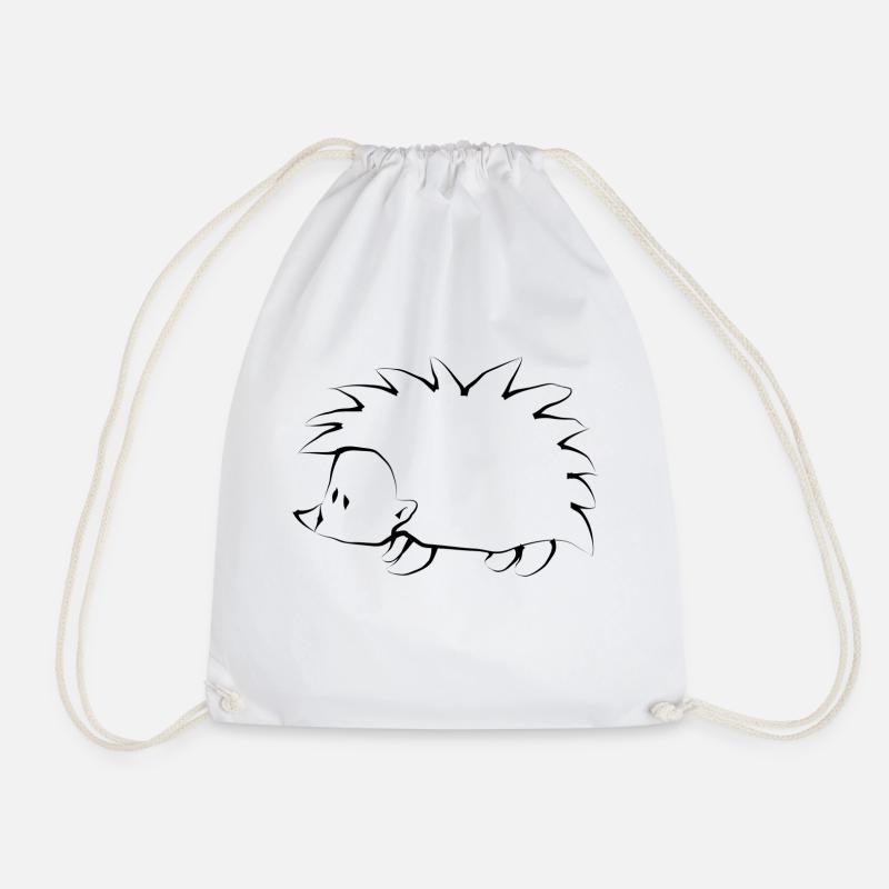 Hedgehog - Drawstring Bag - white