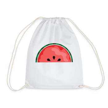 watermelon - Drawstring Bag - white - Front
