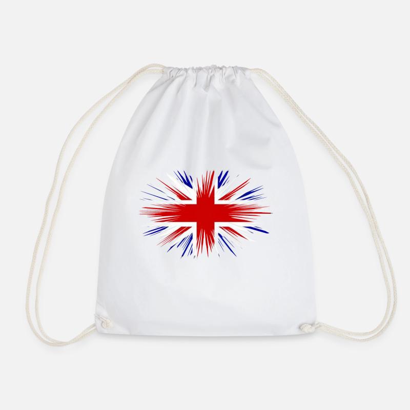 Union Jack - Drawstring Bag - white