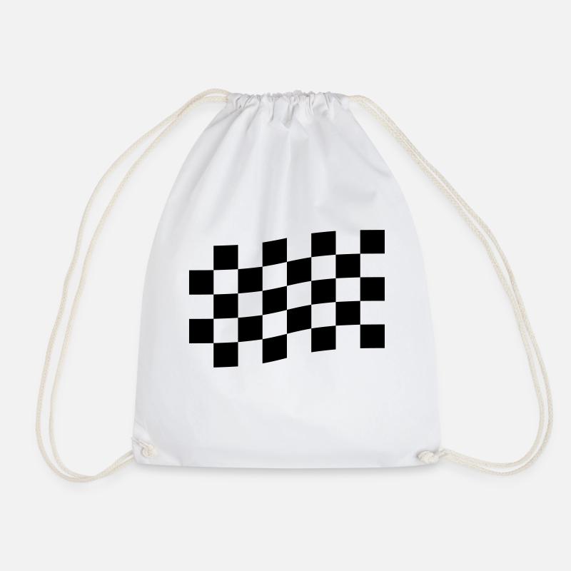 Checkered flag - Drawstring Bag - white