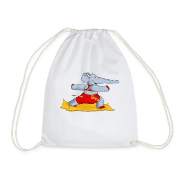 L'éléphant de yoga pratique le héros - Sac de sport léger - blanc - Devant