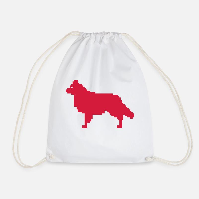 Australian Shepherd mit Rute - Drawstring Bag - white