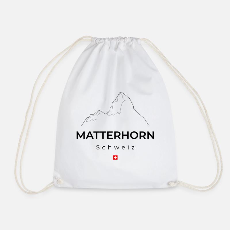 Matterhorn Schweiz I Berge Bergsteiger Wanderer - Turnbeutel - Weiß