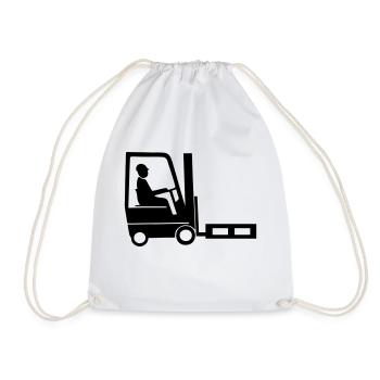 forklift driver - Drawstring Bag - white - Front