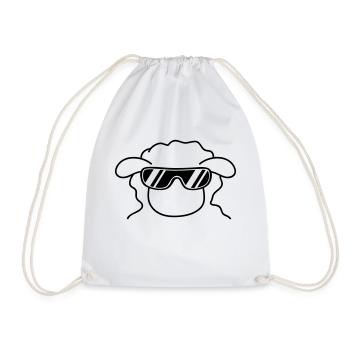 Cool Sheep Head - Drawstring Bag - white - Front