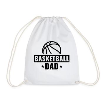 basketball dad - Drawstring Bag - white - Front