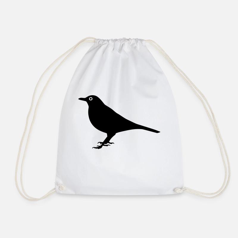 Vogel Amsel - Turnbeutel - Weiß